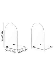 4 pièces de supports de livre en acrylique transparent, convenant aux étagères à livres et aux bureaux, utilisés pour ranger les fournitures de maison/bureau et les livres, le rangement et l'organisation de la maison, les serre-livres, les supports de livre décoratifs - Transparent - Voir 15