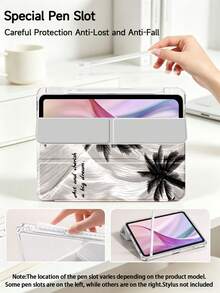植物羽毛紋理效果黑色棕櫚樹圖案保護殼，相容 iPad Air 8(M4)2026(11吋)、Air 4/5 10.9吋、7/8/9代 10.2吋，內建筆槽，相容 Tab S6 10.4吋、Kindle 11代(2022/2024)、Kindle Clara 2E、Clara Colour、Clara BW(6吋)及 Libra Colour(7吋)，可愛少女風時尚設計，平板桌面裝飾，生日與節日禮物 - 彩色 - 查看 4