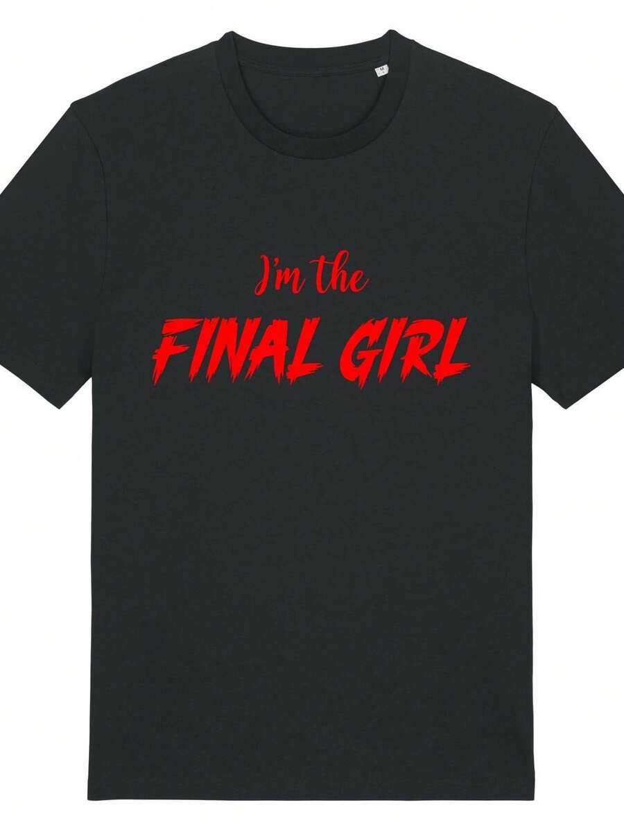 Camiseta de parodia de Final Girl, camiseta de juego de mesa, meeples, mesa, videojuegos, friki, dados, negro, divertido, top, jugador, genial, ilustración, estampado, BGG. Camiseta unisex de algodón puro de 220 g, peso ideal para todas las estaciones, adecuada tanto para hombres como para mujeres. Tejido duradero de alta calidad, suave al tacto y de larga duración. Top transpirable, adecuado para la ropa de otoño y de vacaciones de las mujeres. - Negro - Ver 1