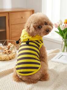 PETSIN 1pc Lovely Cosplay Bee Striped Vest For Cats And Dogs - Multicolor - View 1