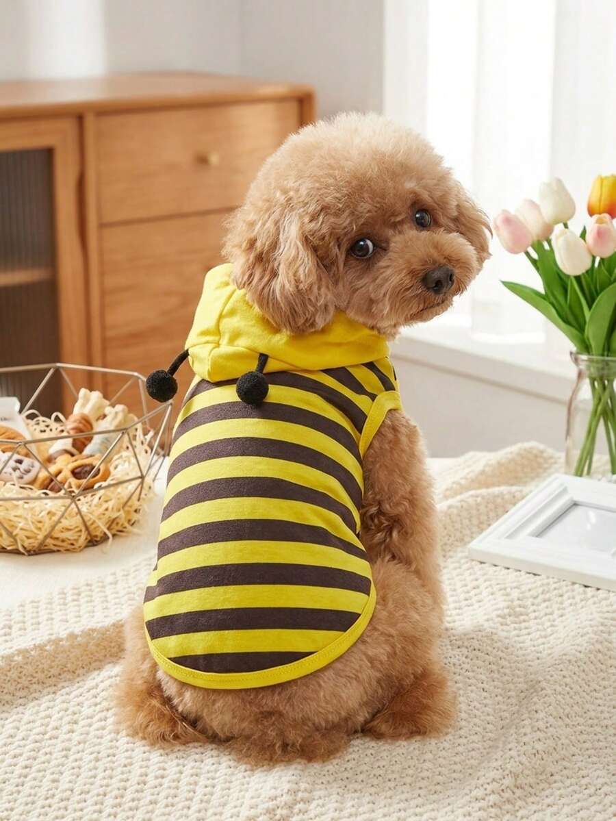 PETSIN 1pc Lovely Cosplay Bee Striped Vest For Cats And Dogs - Multicolor - View 1