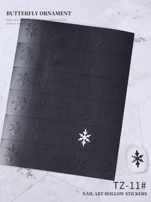 Bosman 空心美甲模板,空心格紋蝴蝶長甲貼,DIY 美甲印刷裝飾配件 - 彩色 - 查看 13