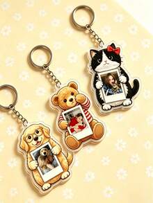 Customized Cute Animal Shaped Keychain - Available In Cat, Panda Or Dog Styles. The Perfect Gift For "Pet Moms" And Animal Lovers - Also An Ideal Choice For Mother's Day And Father's Day. - Multicolor - View 6