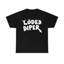 [100% Algodón] Camiseta Unisex de Algodón Grueso Loded Diaper, Ropa Masculina, Estilo Vintage Desgastado, Camiseta de Regalo para Golf para Hombres y Mujeres, Camisetas con Estampados para Hombres, Tops Cortos para Hombres, Conjuntos de Verano para Hombres, Tops de Verano, Camiseta - Negro - Ver 7
