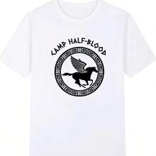 Camiseta Vintage Percys Jacksons Camp Half Blood, Camiseta de algodón para hombre, nueva camiseta, camisetas para mujer - Blanco - Ver 1
