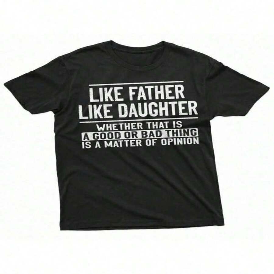 Conjuntos exclusivos y divertidos para padre e hija, ideales para el Día de la Independencia/Día del Padre. Camisetas familiares de corte estándar para hombre, tallas S-3XL. - Negro - Ver 1