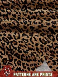 casual de mujer con estampado de leopardo vintage y gráfico de cerezas, de cuello redondo y corte holgado - Multicolor 2 - Ver 5