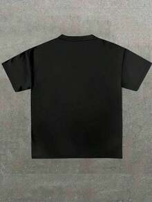 Men's Plus Size 100% Cotton Printed Casual T-Shirt With "Walk With God" Print (1 Piece), Crew Neck, Short Sleeve, 220g, Casual, Gift, Summer, Unisex - 白色 - 查看 2