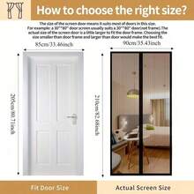 Heavy Duty Magnetic Screen Door - Automatic Sealing Hands-Free Mosquito Net, Pet & Child Friendly, Easy Magnetic Strip Installation, Durable Nylon Material, Bohemian Style, Hand Wash Only, Insect Proof Screen Door | Mesh Divider Door | Durable Nylon Mesh - A - View 3