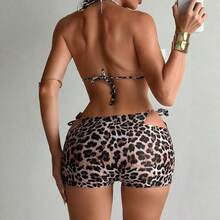 Nuevo traje de baño para mujer, traje de baño de una pieza, bikini sexy de tres piezas, bikini con estampado de leopardo. - estampado de leopardo - Ver 3