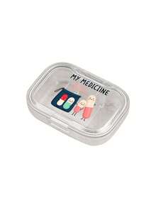 Cute Pill Pattern & "Let's Medicate" Printed Medical Bag, Portable Minimalist Pill Storage Box With 3 Compartments, Waterproof & Moisture-Proof Pill Container Suitable For Travel, Home, Office And More To Store Medicines, Rings And Other Small Items - Multicolor - View 18