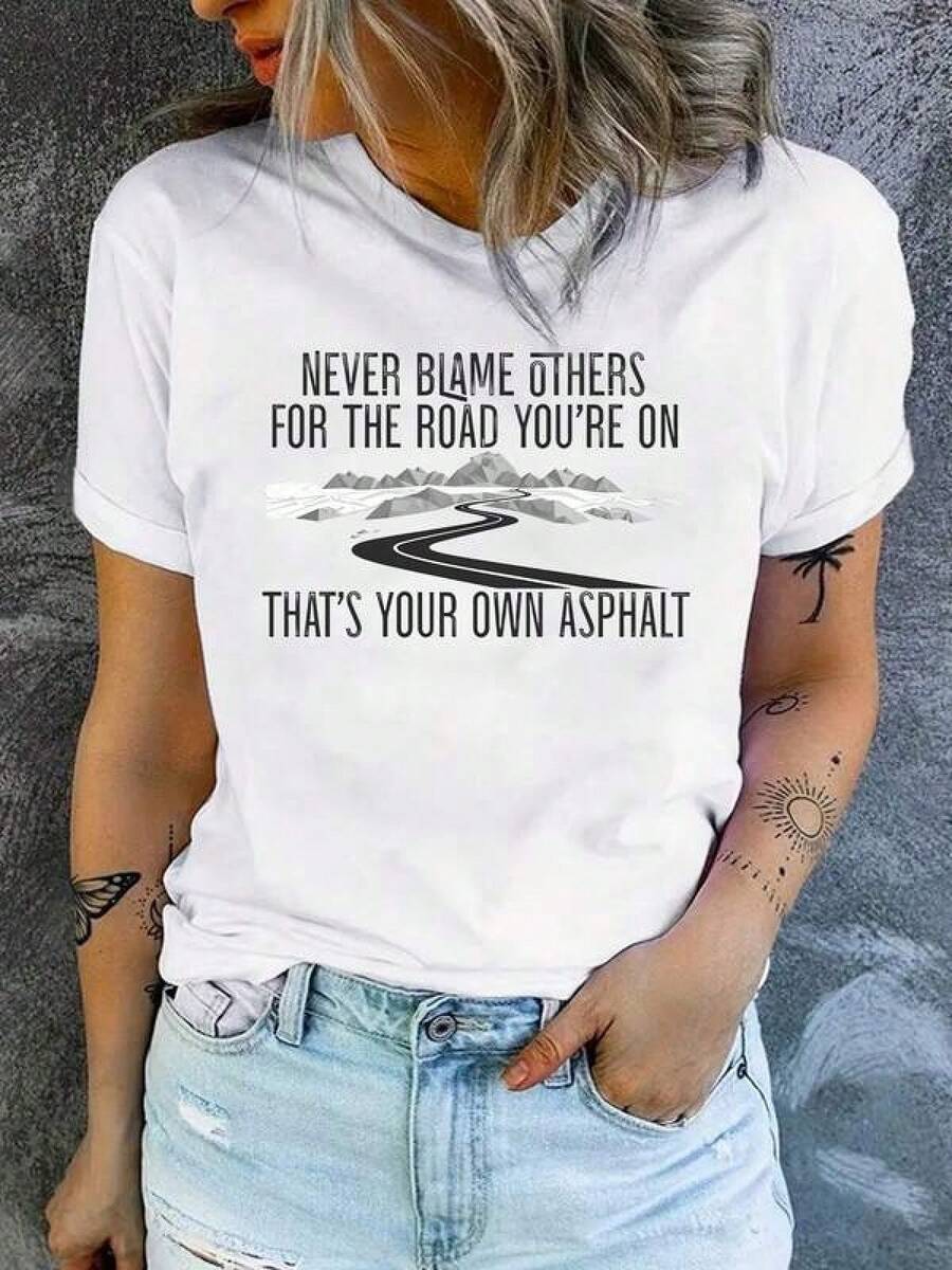 Camiseta unisex de manga corta, camiseta blanca de manga corta con cuello redondo para mujer|InspiradorImprimirNuncaCulpaOtros,InformalEstándarAjusteMáquinaLavablePerfectoparaTodos los díasDesgasteyRegalosEleganteyTranspirableSuperior,De modaDiarioImprimirJugadores de fútbolhombre, , , Dazymujer,romwehombres, bohochic,maestrasregalos,camisetaparaconjuntos de mujercon curvasparamu,y2k, - Negro - Ver 1