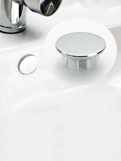 1pc ABS Sink Hole Overflow Cover For Kitchen Bathroom Basin, Trim Bath Drain Cap Sink, Wash Basin Round Overflow Ring Plug