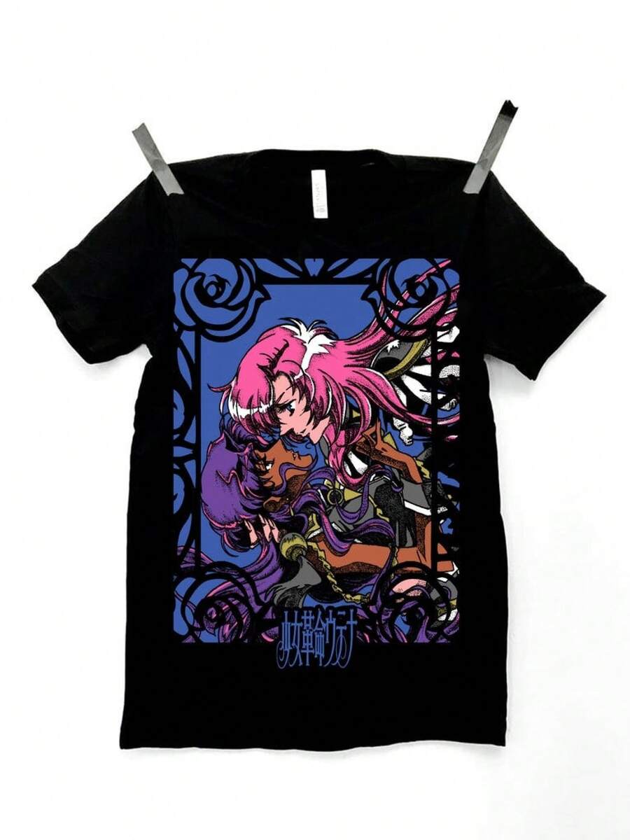 Revolution Girl Utena Anthy Himemiya Nanami Chu-Chu Coche Rosa camisas de mujer sudaderas para mujer sueter blusa casual mujer verano vestidos de graduación - Negro - Ver 1