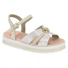 Sandália Papete Feminina Menina Molekinha Flatform 23051574 - BRANCO OFF NAPA 23051574 - Visão 2