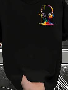 Men T-Shirts - 黑色 - 查看 2