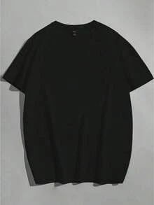 Camiseta de Moda para Hombre Talla Grande con Estampado de Póker y Dados, Cuello Redondo, Manga Corta, Estilo Casual - Negro - Ver 2