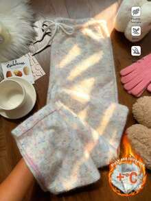 Pantalones casuales de mujer con cintura con cordón acanalado, para primavera/otoño - Rosa - Ver 1