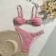 9314 Bikini de rayas rojas