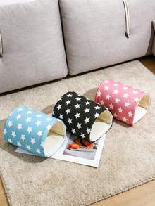 2pcs/Set Star Pattern Hamster Bed, Rabbit Hiding Place, Washable Small Pet Warm Nest With Guinea Pig Tunnel, Rabbit Hiding Cage Accessories Set, Suitable For Hamster, Ferret, Rabbit - Baby Pink - View 3