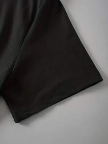 A Women's Short-Sleeved T-Shirt With A Modern Football Design And Round Neck. - hitam - View 4