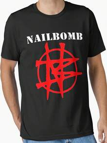 Logotipo clásico de la banda Nailbomb, creado y proporcionado por Nikolausdainait, camiseta de mujer, precio superior, camiseta de mujer. - Negro - Ver 6