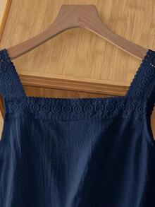 Camiseta de tirantes para mujer, estilo de moda minimalista, adecuada para el verano - Azul marino - Ver 8