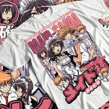 Camiseta japonesa de anime Maid Sama, ideal para todas las estaciones. Talla grande. UniS1ex. Producto de moda. Estilo urbano Y2K. Camiseta transpirable de manga corta de 220 g de algodón puro para hombre y mujer. Tejido grueso, resistente a las arrugas y que no se deforma fácilmente. Estilo sencillo y versátil, ligero y transpirable, perfecto para ir al trabajo, viajar, acampar, ir de compras y para el tiempo libre diario. - Blanco - Ver 1
