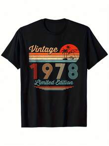 Camiseta unisex de manga corta, 1978LimitadoEdiciónVintageCamiseta-CumpleañosRegalopara47ºCumpleañosCapricornioZodíacoCamisaconTropicalPuesta de solGráfico-Suave180 g/m²Tee-SueltoAjusteUnisexoAdulto-Estilos,Regalos,De modayA la moda,paraHombresyWomen,playerashombre, , , Dazymujer,romwehombres, bohochic,maestrasregalos,camisetaparaconjuntos de mujercon curvasparamu,y2k, - Negro - Ver 6