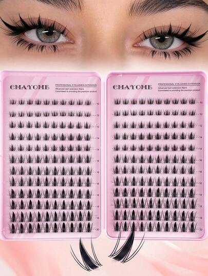 240-Cluster Natural "Manga-Style" Individual False Eyelashes (10–20mm) - DIY "Wet-Look" Japanese Manga-Style Clusters. High-Quality New DIY Lashes: Fluffy, Soft, And Lightweight 3D Faux Mink. Ideal For Lash Grafting And Home DIY Application.