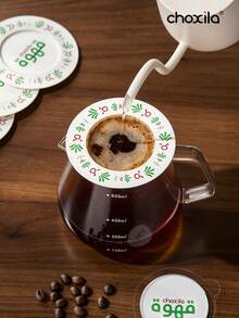choxila 10/30/50pcs Middle Eastern Pattern UFO Coffee Filter Papers, Disposable Hand Drip Coffee Filters With Traditional Prints, Suitable For Home, Office, Travel And Specialty Coffee Enthusiasts - Multicolor - View 6