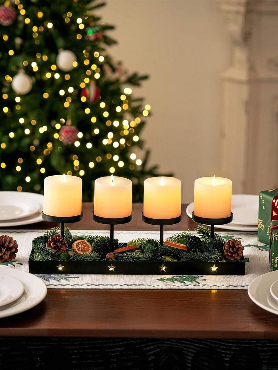 1pc Handmade Lotus Candle Holder (Candles Not Included), Home Decor Candle Stand, Lotus Shaped Candle Holder, Elegant Candle Decor Suitable For Wedding, Home, Christmas, Mother's Day - No Battery Required, Modern Minimalist Decor, Handcraft, Suitable For All Seasons - 1 Item - View 1