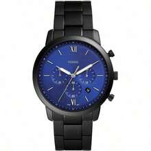Fossil Đồng hồ thể thao nam FS5698 màu đen, vỏ thép không gỉ 44mm, chống nước 50M, kiểu dáng thường ngày. - Màu xanh lam - Xem 5
