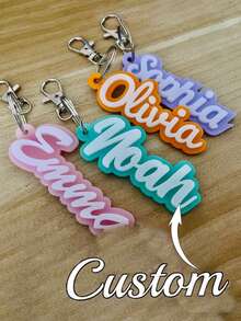 Personalized Luggage, Customized Name Keychain And Backpack Label Lanyard, Customized Car Key Chain, Creative Pendant Keychain, Customized Water Cup Lanyard, Gift For Valentine'S Day, Activities, School, Teachers - Multicolor - View 2