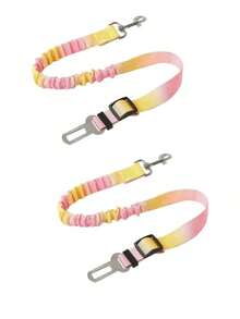 1 Pc Pet Car Seat Belt, Gradient Color Dog Retractable Leash, Rainbow Style Pet Leash, Elastic Cushioning Car Seat Belt Nylon Seat Belt, Heavy Duty Durable Dog Car Seat Belt, Dog Seat Belt, Make Your Dog ! Dog Outing Dog Supplies Dog Car Seat Car Seat Covers Dog Car Seat Cover Pet Car Seat - Blue - View 14