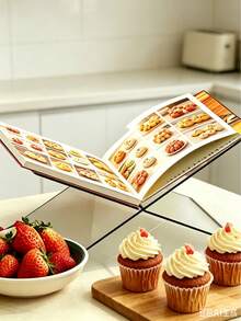 Acrylic Reading Rack, Magazine & Book Tray, Album, Recipe Creative Desktop Display Holder, X-Shaped Bookshelf, Suitable For Home, Office, Gift For Students And Children - Book Stand - View 3
