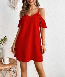 Women Maxi Dresses - Rojo - View 1