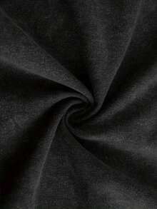 1 pieza de camiseta de algodón lavado, con estampado de luna y estrellas, camiseta de marca de moda vintage de algodón batik de alta calidad, camiseta para mujer, camiseta de otoño e invierno para mujer, regalo de Acción de Gracias y Navidad, regalo festivo, único y llamativo, esencial para el día a día, 180g 100% algodón. - Negro - Ver 3