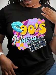 Camiseta de manga corta versátil y clásica para mujer, cuello redondo casual y top de moda de verano, fácil de combinar con jeans y shorts, perfecta para días informales. - Negro - Ver 6