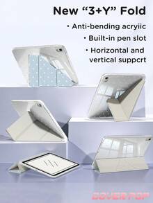 藍白波點極簡圖案平板保護殼，適用於 iPad 9.7/10.2/10.5/10.9/12.9 吋、Pro 11 吋、Galaxy Tab S6 Lite 10.4 吋、Kindle Paperwhite 第 12 代 2024、Kindle (第 11 代-2024 發佈)，提供柔軟防震保護，支援智慧休眠/喚醒，Y 型折疊支架設計可調節多角度觀看 - 彩色 - 查看 7
