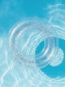 Aro de natación transparente brillante con lentejuelas, aro de natación inflable de PVC para adultos, accesorio de decoración para piscina y fiesta de playa de verano - Multicolor - Ver 6