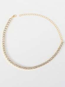 1PC Shiny Fashion Rhinestone Necklace, Bridal Wedding Banquet Dress Women's Fashion Jewelry Accessory - Gold - View 2