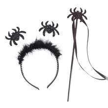 Halloween Bat Magic Wand Set With Spider Headband, Party Costume Props, Holiday Magic Wand, Perfect For Trick Or Treat, Costume Parties, And Decorations - Multicolor - View 6