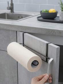 Kitchen Tissue Rack,Creative Wall-Mounted Kitchen Roll Paper Holder, No-Drill Space-Saving Cleaning Cloth Organizer Free Punching Kitchen Cabinet,Hanging Roll Paper Rack,Rag Oil-Absorbing Paper,Fresh-Keeping Film Hanging Rack,Kitchen Shelf - Multicolor - View 3
