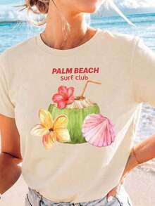Camiseta estampada de alta gama para mujer de veranoDe gran tamañoPalmaPlayaSurfClubGráficoCamisetaTropicalCocoFlorConchaImprimirTripulaciónCuelloCortoMangaTee,Y2KEstéticaCosteroAbuelaEstiloVeranoRopa urbanaSueltoAjusteInformalTranspirableSuperior,PreppyBohoEleganteVacacionesDesgaste,SurfEstiloPlayaCamisaPerfectoparaPlayaVacacionesVeranoFestivalSolteraFiestaDiarioInformalFin de semanaExcursiónCiudadPaseoCaféFecha,MúsicaConciertoViajesCosteroGetaway,CalleEstiloMiraVeranoReunión informalPiscinaFiestaUniversidadCampus universitarioDesgaste,ResortConjunto de ropaSurfTemáticoEvento - Albaricoque - Ver 6