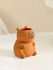 1 PC Cute Capybara Pencil Holder, Creative Cartoon Storage Bucket, Desk Ornament, Stationery Desktop Decor Box - Multicolor - View 8