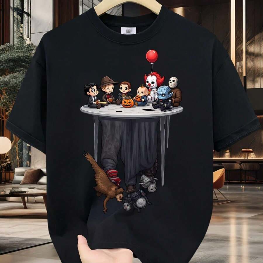 Camiseta para Mujer con Estampado de Diente y Pasta Dental, Manga Corta - Negro - Ver 1