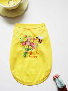 1件透气宠物背心，夏季防掉毛，适合小型和中型犬猫穿着。 - 黃色 - 查看 8