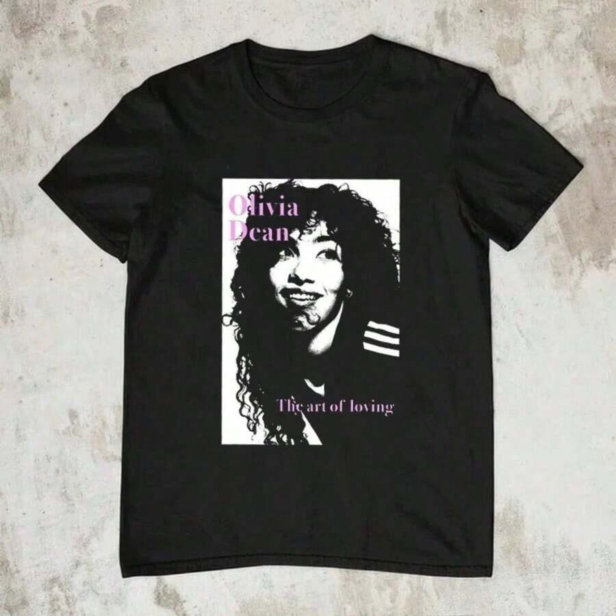 Olivia Dean Merch The Art Of Loving LIVE Tour 2025 T-Shirt - 黑色 - 查看 1