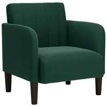 vidaXL Sessel Mit Armlehnen Dunkelgrün 54 Cm Samt, Sofasessel, Fernsehsessel, Relaxsessel, Einzelsofa, Relaxsofa, Loungesessel, Wohnzimmer Sessel - Dark Green - View 2